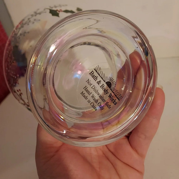 Bath and Body Works Christmas Iridescent Shine Glass Vase with Holly Ivy Design - Picture 6 of 7